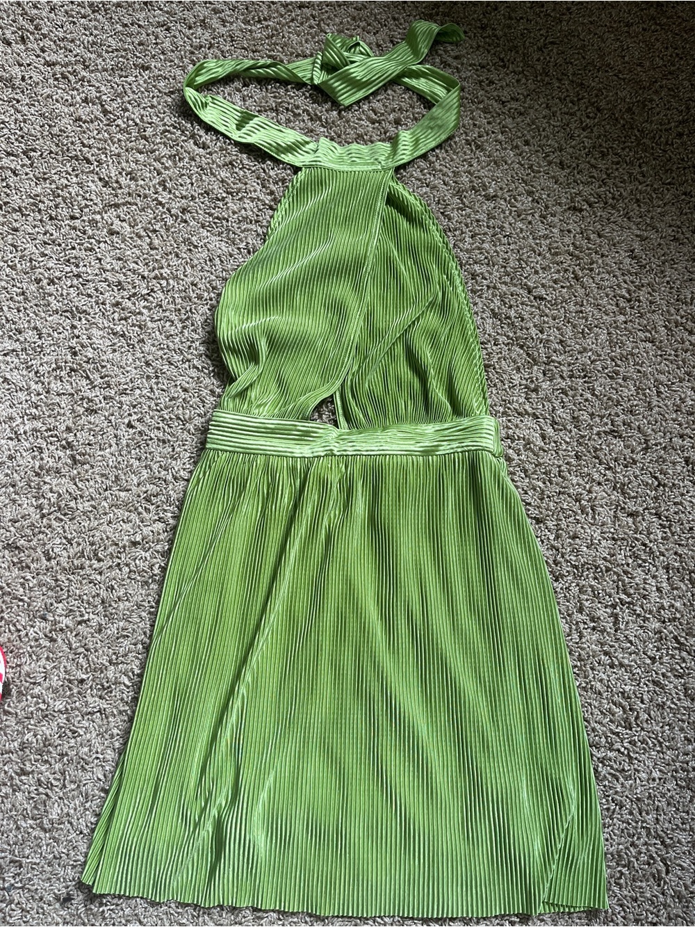 Sincerely Jules Green Pleated Halter Dress